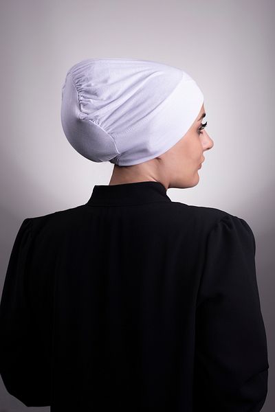 HALVEN White Practical Ready Interlocking Inner Bonnet Viscose Fabric Crossed Single Striped 3004_42