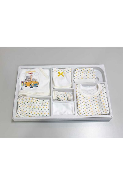 Sönmez Baby ARABALI DESENLİ YEDİ PARÇA HASTANE ÇIKIŞI KUTULU BEBE SET TAKIM