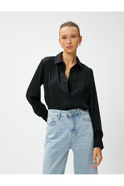 Koton Satin Shirt Long Sleeve Buttoned