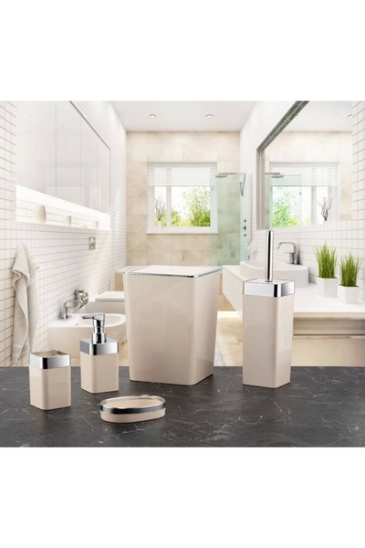 Genel Markalar Dante Akrilik 5'Li Banyo Seti Krem