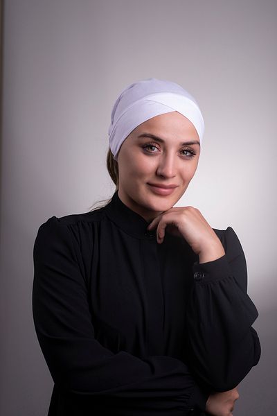 HALVEN White Practical Ready Interlocking Inner Bonnet Viscose Fabric Cross Pipe Single Tape 3005_42