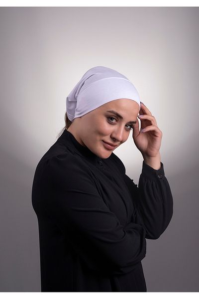 HALVEN White Practical Ready-to-Plug Inner Bonnet Viscose Fabric Seamless Pipe Bonnet 3006_42