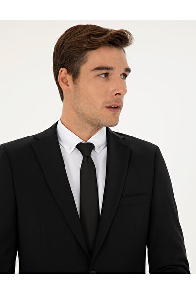 Pierre Cardin Siyah Slim Fit Yünlü Takım Elbise 50297483-VR046