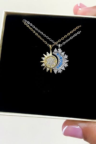Köstebek Sun - Moon Embroidered Double Necklace