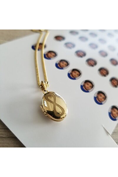Sembol Gold Altın Resimli Kolye Gurmet Zincirli Oval Sonsuzluk Tasarım