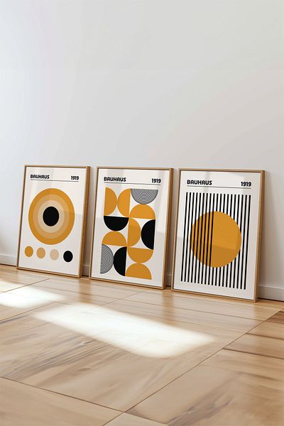 House Gorgeous Colecția Bauhaus Nr.: 10 Set de 3 postere fără cadru cu design