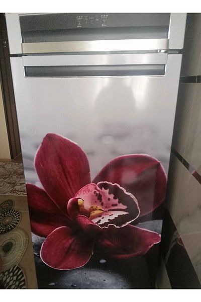 Bigaimaj Acoperire folie orhidee burgundy - capac pentru frigider și mașină de spălat vase, autoadeziv