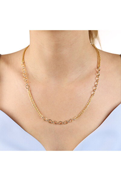 Sembol Gold 14 Ayar Altın Topaç Ve Figaro Zincir 50 Cm