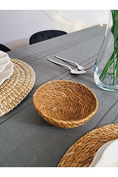 Lider MAGNESİA Leader Magnesia Straw Mini Knitting Basket 12 cm