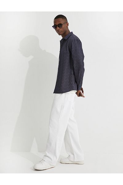 Koton Cămașă sport cu model micro Slim Fit fără călcat