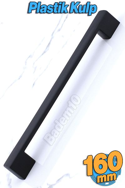 Badem10 (PLASTIC HARD) Mâner Lac 160 Mm Mobilier Negru Sertar Bucătărie Dulap Mâner Dulap Mâner