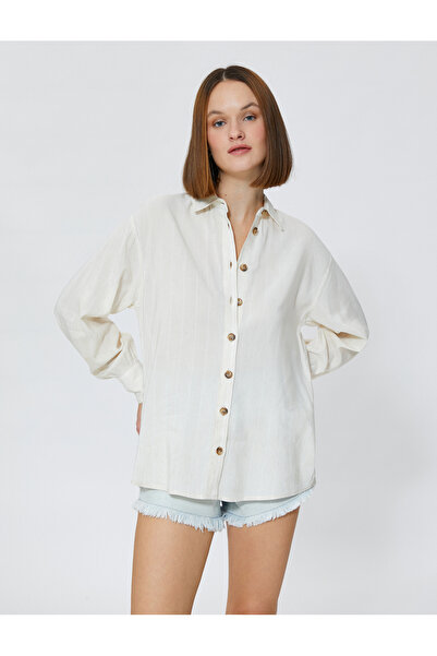 Koton Back Detailed Shirt Linen Blend