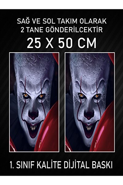 3M Pennywise Araç Araba Kapı Direği Kaplama Folyosu Dijital Baskı 50x25 Cm Ar...