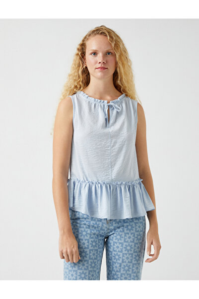 Koton Halenka bez rukávů s detailem kravaty, saténový vzhled