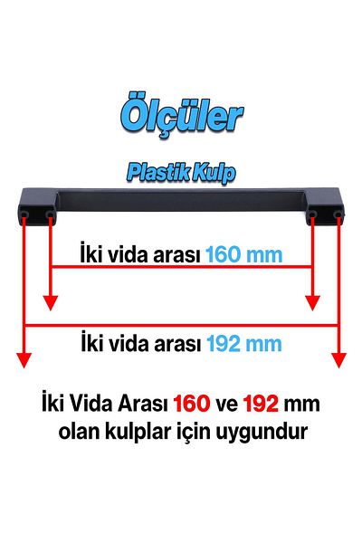 Badem10 (PĂSĂT PLASTIC) Gölcük 160 Mm 10 buc. Mobilier negru Sertar de bucătărie Dulap dulap Mâner Mâner