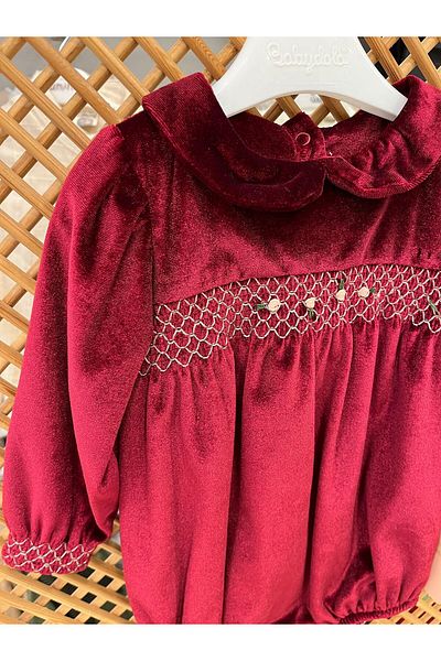 Babydola Baby Girl Velvet Romper Jumpsuit