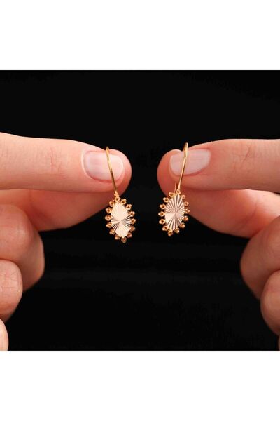 Sembol Gold Sallantılı Üçgen Küpe Anne Küpesi