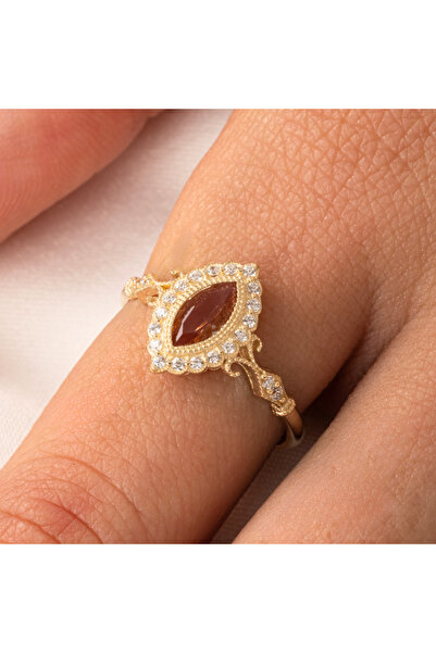 FasekGold Gümüş Yüzük - 1.10 Karat Mekik Zultanit Taşlı Evlilik Teklifi Kadın...