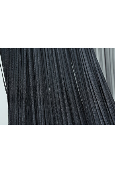 AKÇA TEKSTİL Straight Rope Model 180 cm En 280 cm Boy Anthracite Color Ready Rope Curtain