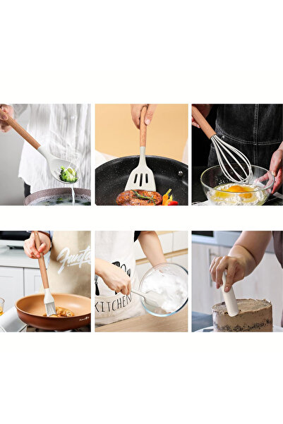 valletta Verrazano Heat Resistant Fireproof Non-Stick 28 Piece Silicone Spatula Kitchenware Set Vanilla