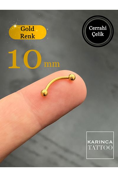 Karınca Piercing Gold Color Eyebrow Ear Snug Daith Conch Orbital Cartilage Helix Piercing 10 Mm