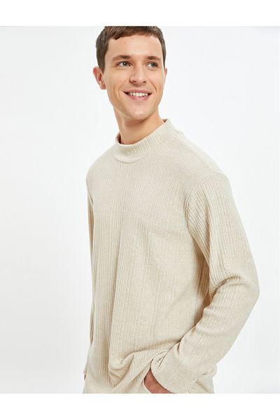 Koton High Collar Fine Knitwear Sweater Long Sleeve Soft Textured
