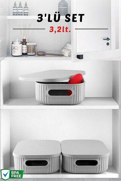 Nandy Home Set of 3 Decorative Organizer - 3.2Lt Storage Box