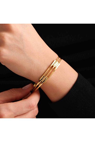 Sembol Gold Kaburga Bilezik Üç Sıra