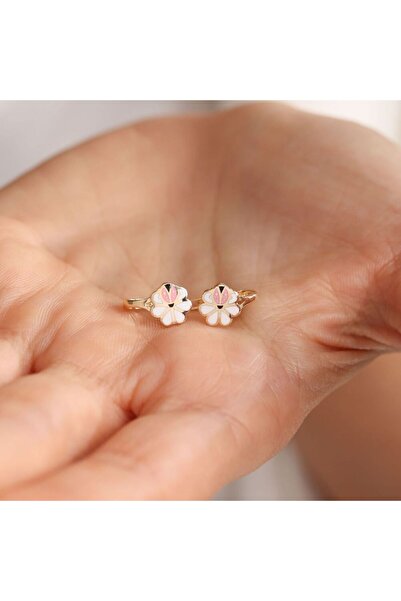 Sembol Gold Altın Çocuk Küpesi Papatya Uğurböçek