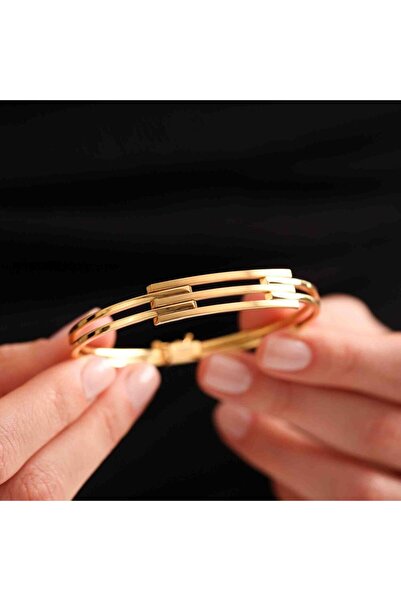 Sembol Gold Kaburga Bilezik Üç Sıra