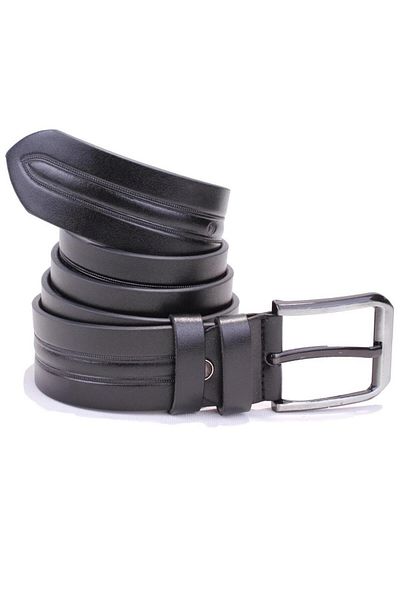 DAGOSTER DMK26-457 Μαύρη ανδρική ζώνη από συνθετικό δέρμα 4,5 cm