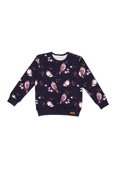 Serçe Desenli Organik Çocuk Sweatshirt