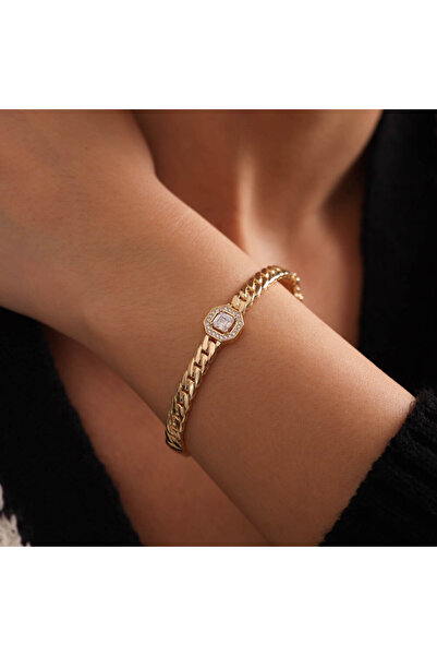 Sembol Gold Prenses Taşlı Altın Gurmet Kelepçe