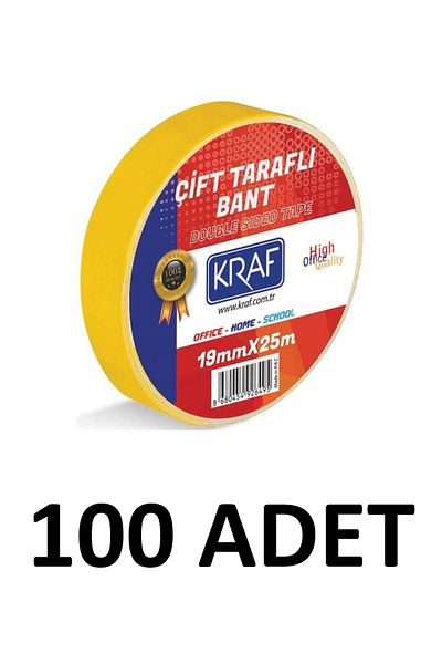 KRAF 100 Τεμάχια 19 Mm X 25 μέτρα Ταινία διπλής όψης