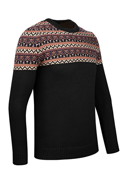 Çizgi Triko Чоловічий трикотажний светр - без коміра, з візерунком, стандартний крій - 5022c