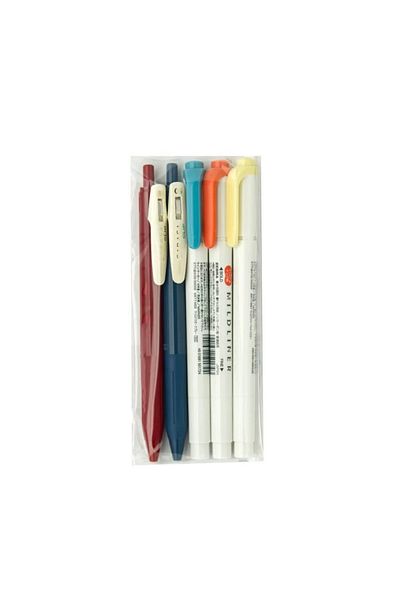 Zebra Manga Girl in the Shrine - 3Pcs Limited Edition Set, Double Ended Mildliner 2Pcs and Sarasa Clip