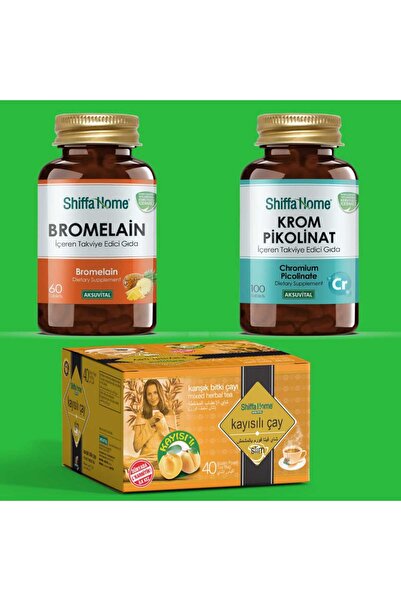 Shiffa Home (DİYET SETİ) Krom Pikolinat, Bromelain Ve Kayısı Çayı