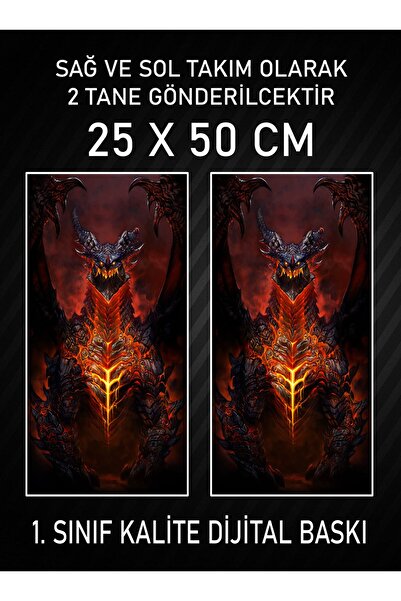 3M Ejderha Araç Araba Kapı Direği Kaplama Folyosu Dijital Baskı 50x25 Cm Araç...