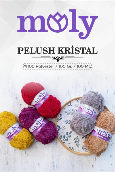 Moly Pelush Kristal Tüylü Simli Örgü Ipi 100gr (041)