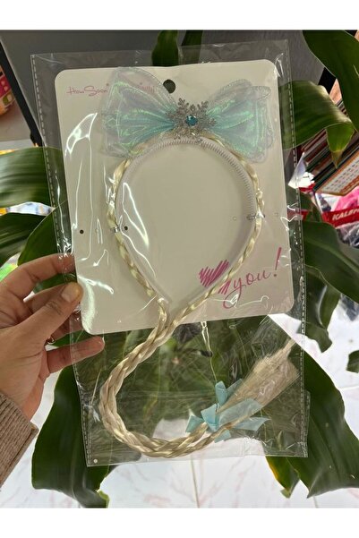 EyER Shoping Coroana Vi?p cu păr artificial și figurină albastră a Elsa