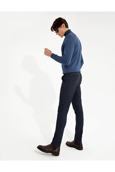 Pierre Cardin Lacivert Slim Fit Keten Karışımlı Chino Pantolon 50259718-VR033