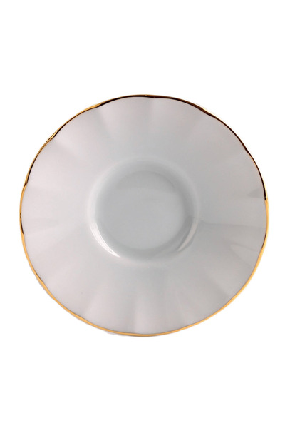 Porland 6-Person Porcelain Ergonomics Tea Plate - Inci Gold