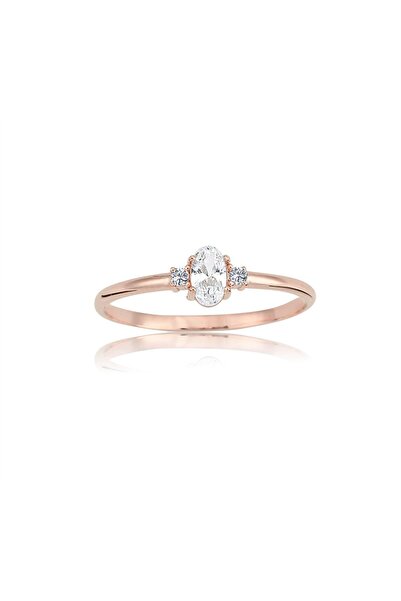 FasekGold Gümüş Yüzük - Oval Taşlı Gümüş Yüzük