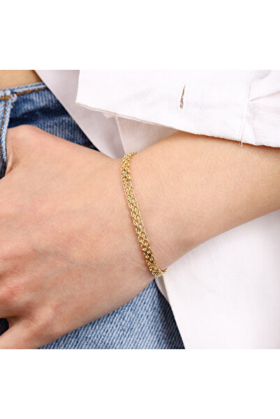 Sembol Gold 14 Ayar Altın Bismark Bileklik 4 mm