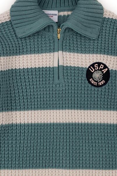 U.S. Polo Assn. Girl's Cream Polo Neck Sweater