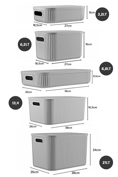 Nandy Home Set of 5 Multi-Purpose Decorative Organizer Storage Box