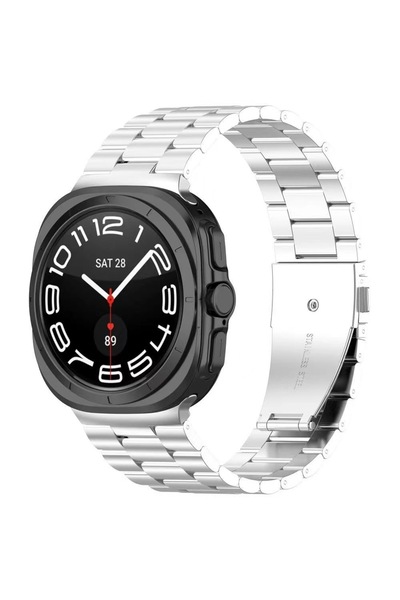 Techmaster Samsung Galaxy Watch 7 Ultra 47mm Uyumlu Orijinal Pim Ayarlanabilir Çelik Kordon