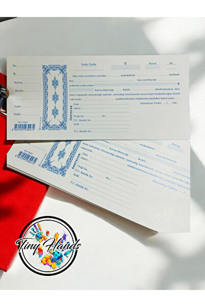 tiny hands Senet Koçanı 100'lü 1 Paket Senet Koçanı Senet Kağıdı