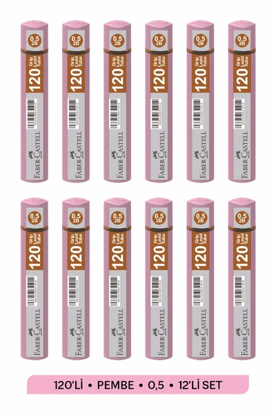 Faber Castell 120'li 0,5 Pembe Renk 12'li Set