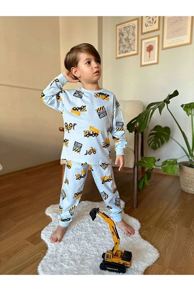 Koçak Kids Детска пижама за момче с шарка кофа Haydii